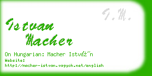 istvan macher business card